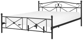 Pat matrimonial 180 cm Ramirez (negru) (cu somieră). 1075597