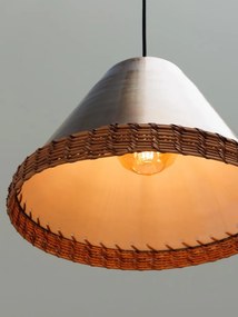 Lustra suspendată din metal și rattan, Ø41 cm, „Sabia”