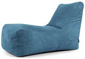 Fotoliu bean bag albastru cu tapițerie din catifea reiată Lounge – SLOWDOWN