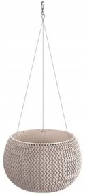 Ghiveci decorativ cu lant, rotund, cafeniu, 23.9x16.1 cm, Splofy Bowl WS