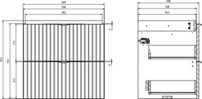 Dulap baie suspendat 60 pentru lavoar, alb mat, MDF, Cersanit Tirso - Resigilat
