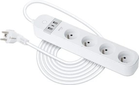 Prelungitor inteligent cu întrerupător Retlux 4Z + 2xUSB-A+1xUSB-C 1,5m Wi-Fi Tuya alb