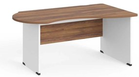 Birou de colt Manager 160 x 100 cm, dreapta, nuca warmia / alb
