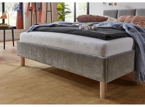 Pat matrimonial gri tapițat fără somieră 140x200 cm Joker – Meise Möbel