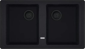 Chiuveta bucatarie compozit Franke Basis VN 2 cuve fara picurator 86x50 cm finisaj negru mat