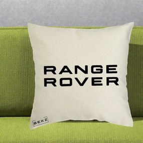 Perna Personalizata cu emblema Range Rover, 40x40 cm, Ecru, Husa Detasabila, Perna Inclusa, BEKZ®