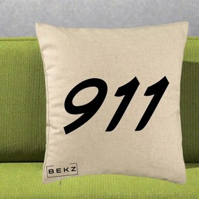 Perna Personalizata 911 Bold, 40x40 cm, Bej, Husa Detasabila, Perna Inclusa, BEKZ®