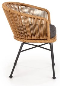 Scaun de gradina Jolie, lemn natural / negru