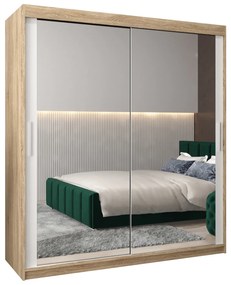 Dulap de haine 180 cm Toki 3 (stejar sonoma + alb mat). 1065094