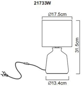 Lampa de masa ceramica alba RELA