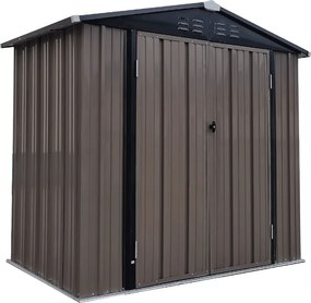 Depozit grădină pentru scule din tablă, maro / antracit, 2x1,3 m, RADOL