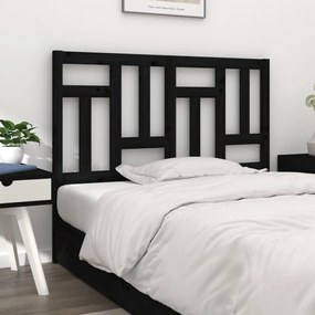 vidaXL Tăblie de pat, negru, 205,5x4x100 cm, lemn masiv de pin