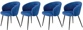 Set 4 scaune K430 velvet bleumarin