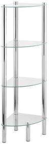 WENKO 15852100 - Etajeră YAGO 30x104 cm din inox, argintie/transparentă