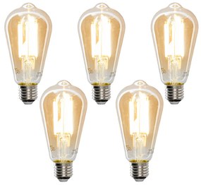 Set 5 becuri Lampă LED Smart E27 reglabilă în Kelvin ST64 goldline 7W 700 lm 1800-4000K