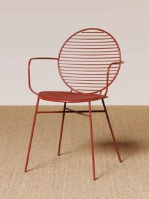 Scaun de exterior, rosu, din metal, Klara