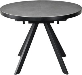 Masa extensibila LIBRA, gri mat/negru, ceramica/metal, 100/130x100x75