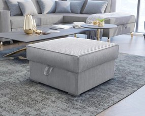 Taburet gri deschis SMART COSARO cu spatiu de depozitare 65x65 cm