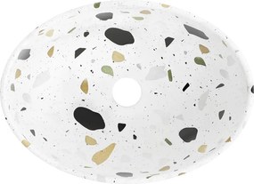 Mexen Elza chiuvetă de blat 40 x 33 cm, piatră albă terazzo - 21014083