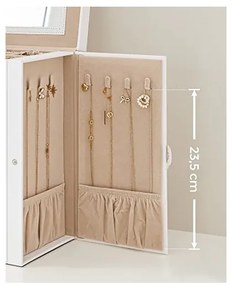 Cutie de bijuterii, Songmics, 10 x 12.6 x 6 cm, Alb