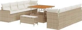 vidaXL Set de canapele pentru grădină 12 pcs Bej și crem poliratan