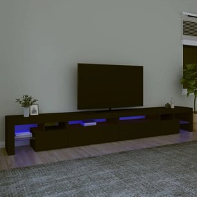 3152803 vidaXL Comodă TV cu lumini LED, negru, 290x36,5x40 cm