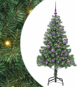 vidaXL Brad de Crăciun cu 150 LED cu suport Verde 150 cm PVC