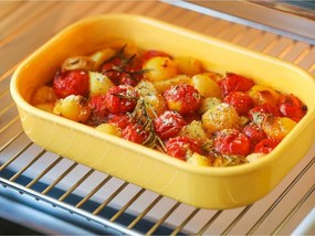 Cutie ceramică pentru alimente Buydeem Bento CT3008-MY, 1 l, 230 °C, compatibilă cu cuptorul și cuptorul cu microunde, galbenă