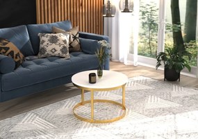 Măsuță de cafea RINEN, ADRK Furniture (Culoare: Alb / Negru)