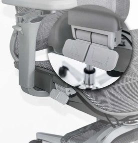 Scaun ergonomic pentru birou gri cu mesh și brațe reglabile 4D  SYYT 9520