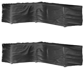 vidaXL Huse mobilier grădină formă L, 2 buc., 16 ocheți, 210x260x80 cm