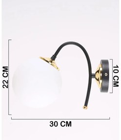 Aplică de perete alb-negru ø 15 cm Yoyo – Squid Lighting