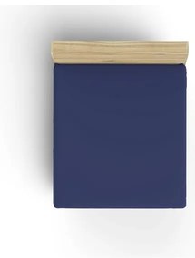 Cearceaf albastru închis din bumbac cu elastic 140x200 cm – Mijolnir