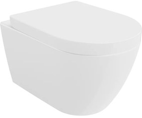Mexen Rico vas de toaletă Rimless cu capac gros cu închidere lentă , Albă - 30478000