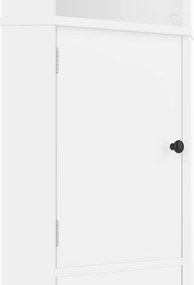 Dulap de baie triunghiular cu două rafturi deschise, pereți despărțitori reglabili, 51,7x32x155,4 cm, Alb