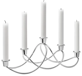 Sfeșnic Harmony pentru 5 lumânări, oțel inoxidabil - Georg Jensen