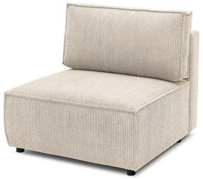 Modul pentru canapea crem cu tapițerie din catifea reiată (de mijloc) Nihad modular – Bobochic Paris