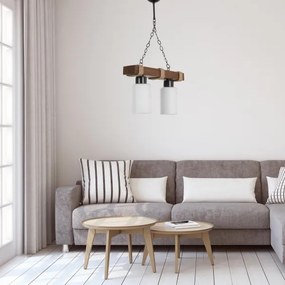 Candelabru pe lanț JASMIN 2xE27/40W/230V maro/alb