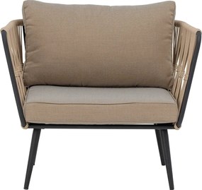 Fotoliu de grădină bej capitonat Pavone – Bloomingville