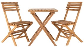 Set balcon Cuenca, 2 scaune 1 masă, tec, natural