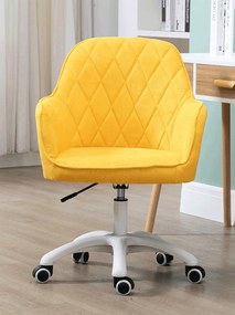 Scaun de birou, material galben/alb, SANTY
