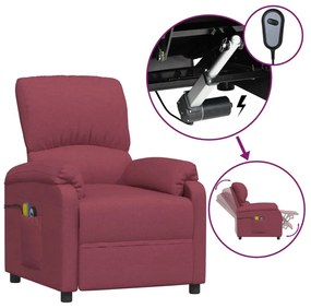 3073855 vidaXL Fotoliu de masaj electric rabatabil, roșu vin, textil
