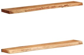 vidaXL Rafturi de perete 2 buc 100x20x3,5 cm Lemn masiv de salcâm