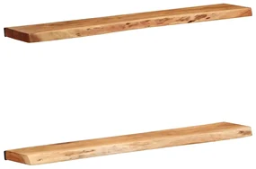 vidaXL Rafturi de perete 2 buc 100x20x3,5 cm Lemn masiv de salcâm