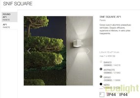 Aplica moderna iluminat exterior IP44 SNIF AP1 SQUARE 144276