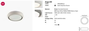 Plafoniera LED exterior iluminat minimalist IP44 ANGA 24cm gri inchis