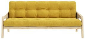 Canapea variabilă cu tapițerie din catifea reiată Karup Design Grab Raw/Honey