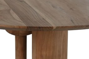 Masă rotundă de dining din lemn de acacia și metal , finisaj natur