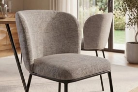 Set 2 scaune stil retro LYON tesatura gri-bej