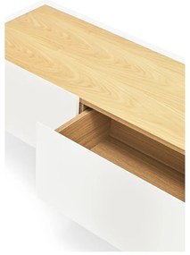 Masă TV albă/în culoare naturală cu aspect de lemn de stejar 180x45 cm Arista – Teulat